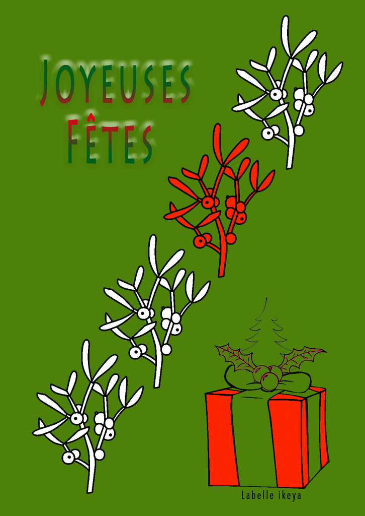 Joyeuses Fêtes de Noël Carte Postale - Labelle Ikeya Création Originale - 
