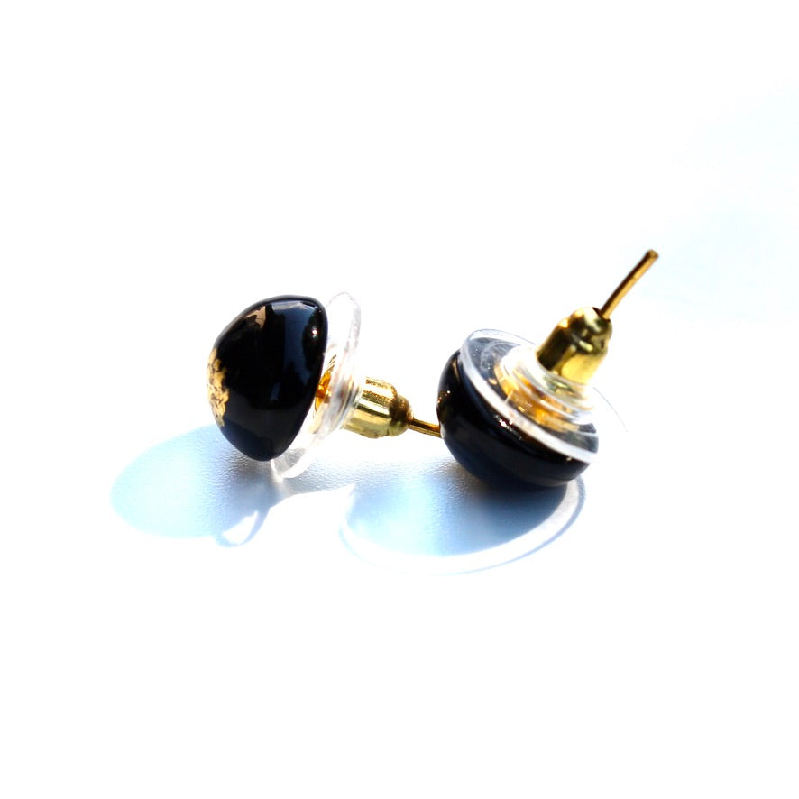 Mini Orion Noire Opaque - Labelle Ikeya Création Originale - Puce d'oreilles