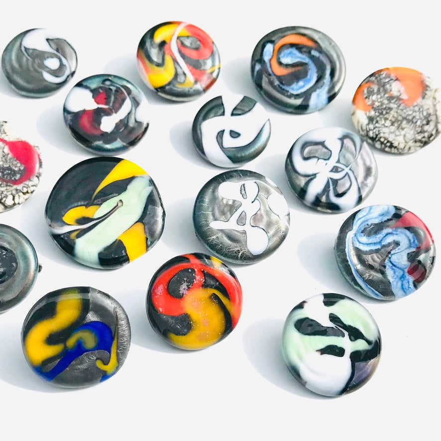 Verte & Blanche Broche Kahelya Murano - Labelle Ikeya Création Originale - Broches