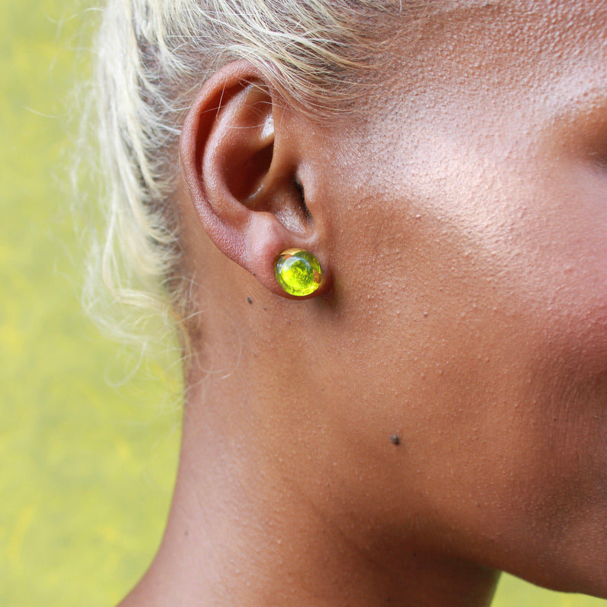 Puces Murano Orion Rouge - Labelle Ikeya Création Originale - Puce d'oreilles