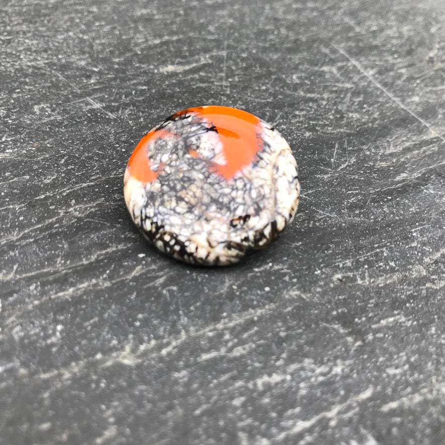 Graphic Orange Murano Kahelya - Labelle Ikeya Création Originale - Broches