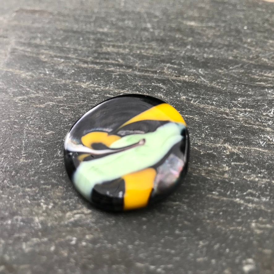 Kahelya Jaune & Verte Murano - Labelle Ikeya Création Originale - Broches