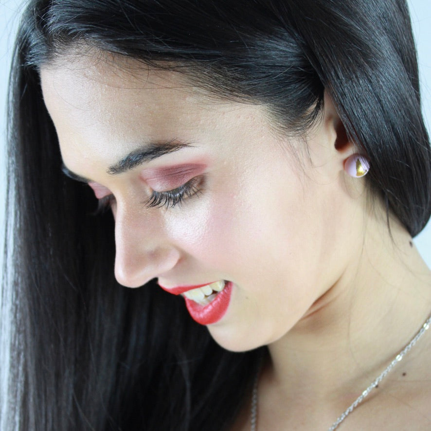 Mini Orion Noire Opaque Puces Murano - Labelle Ikeya Création Originale - Puce d'oreilles