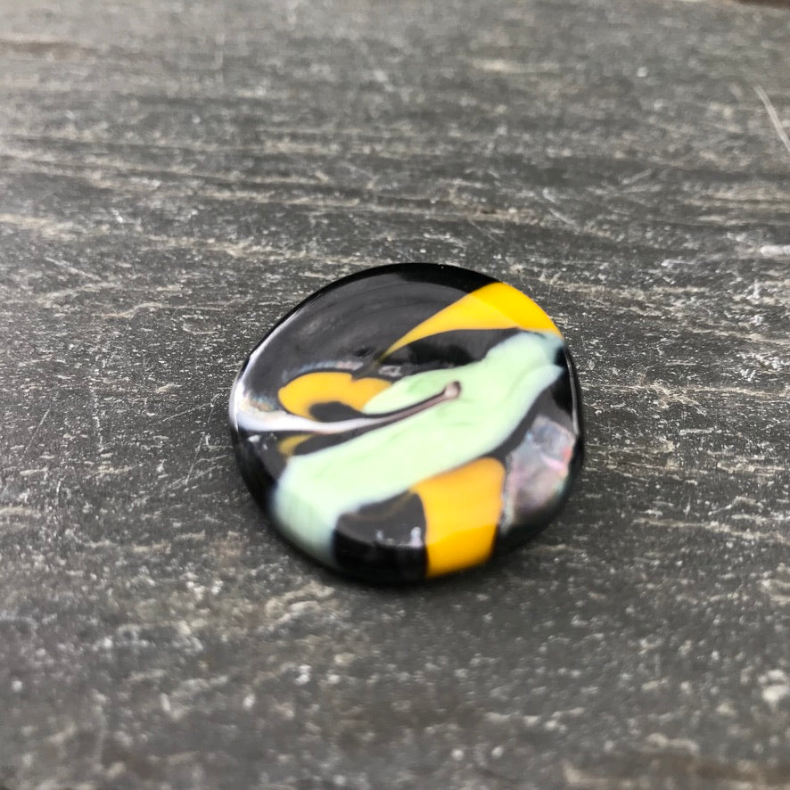 Kahelya Jaune & Verte Murano - Labelle Ikeya Création Originale - Broches