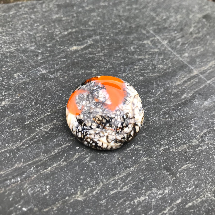 Graphic Orange Murano Kahelya - Labelle Ikeya Création Originale - Broches