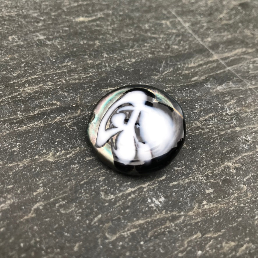 Kahelya Metallico & Blanche Murano - Labelle Ikeya Création Originale - Broches