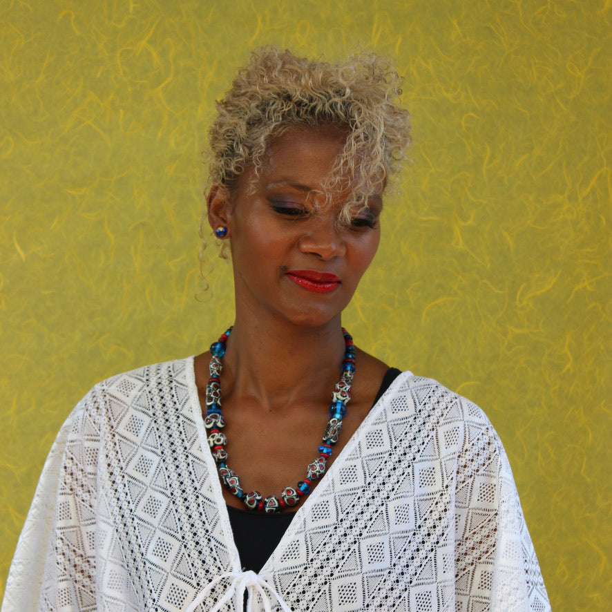 Blue Paon PuyLi Prestige - Labelle Ikeya Création Originale - Collier