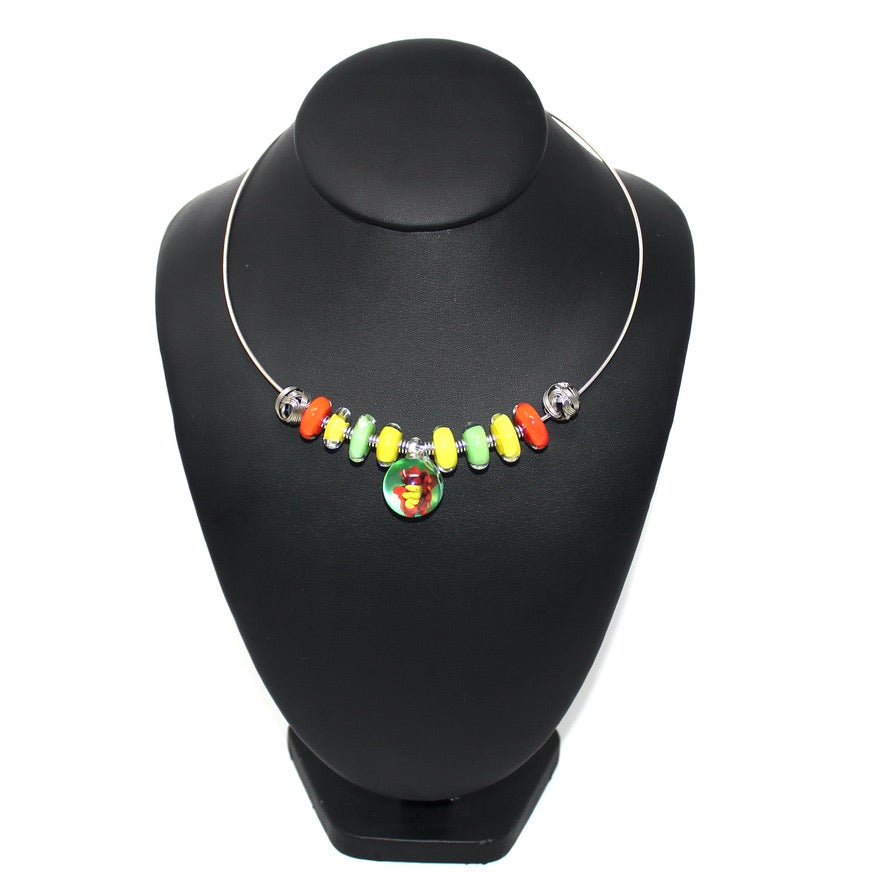 Le Cosmos en Murano - Labelle Ikeya Création Originale - Ras de cou