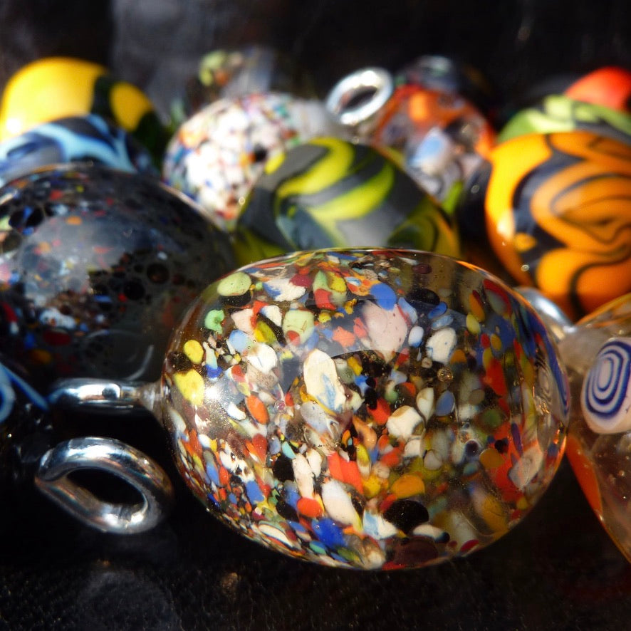 Œuf Météorites Murano - Labelle Ikeya Création Originale - Porte Clefs Murano