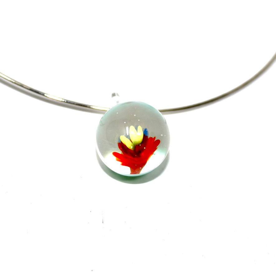 Capucine Flower Solo Murano - Labelle Ikeya Création Originale - Ras de cou