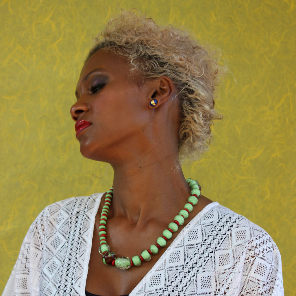 Fuega Verde Murano Prestige - Labelle Ikeya Création Originale - Collier
