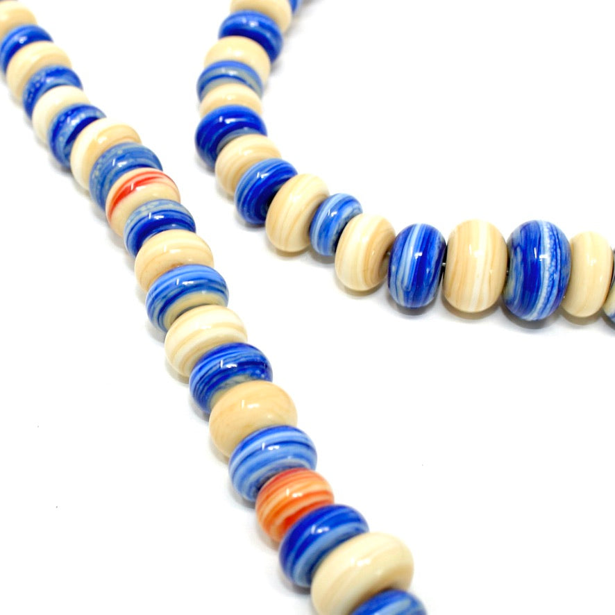 Sautoir Duo Murano Mer & Sable - Labelle Ikeya Création Originale - Sautoir