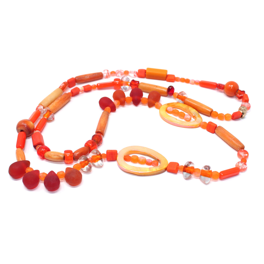 Astria Gypset Orange Sun - Labelle Ikeya Création Originale - Sautoir