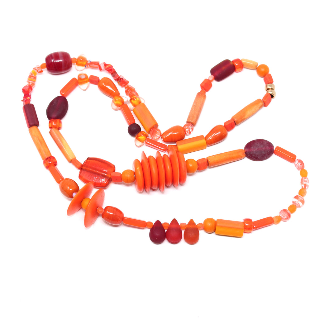 Astria Gypset Orange Round - Labelle Ikeya Création Originale - Sautoir