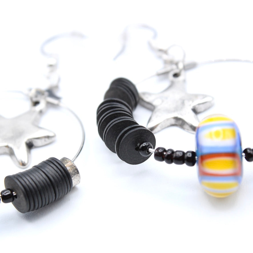 Créoles Heishis Samba Murano - Labelle Ikeya Création Originale - Boucles d'oreilles