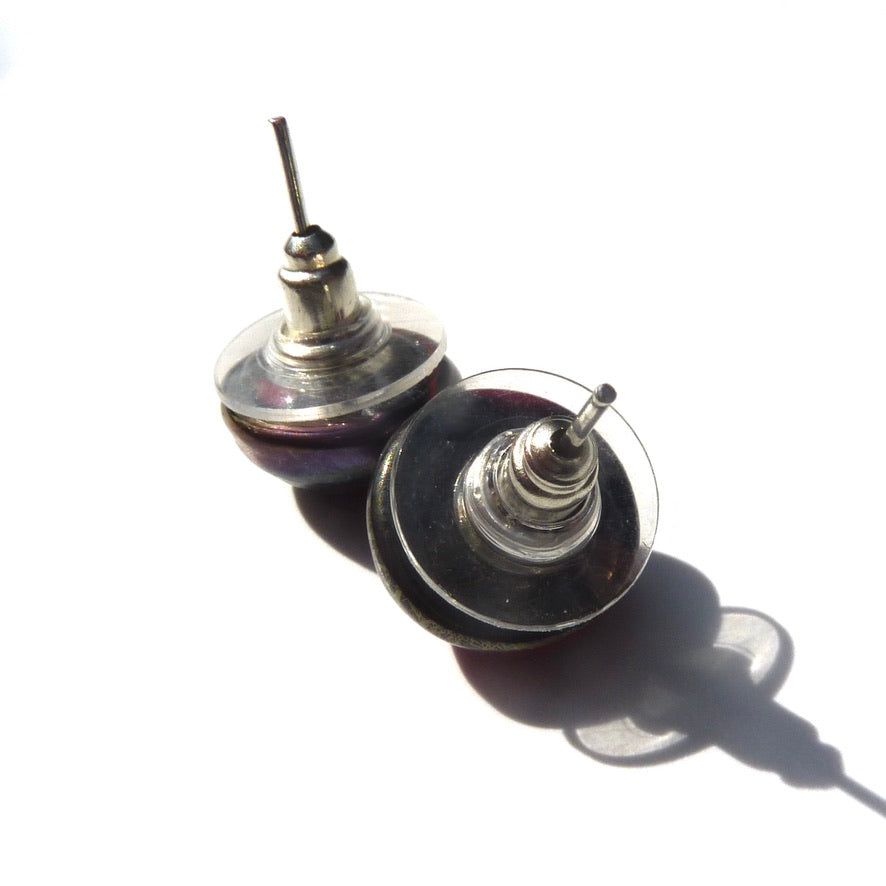 Mars Rouge Puces Murano - Labelle Ikeya Création Originale - Puce d'oreilles