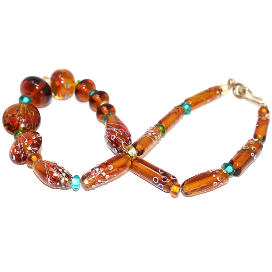 Ambre Fleuri au Miel - Labelle Ikeya Création Originale - Collier