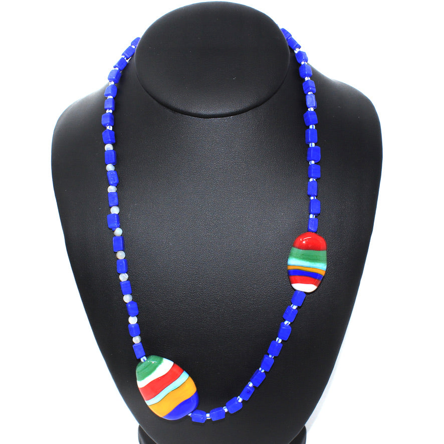 Color Collier Blue Bora Bayadère - Labelle Ikeya Création Originale - Collier