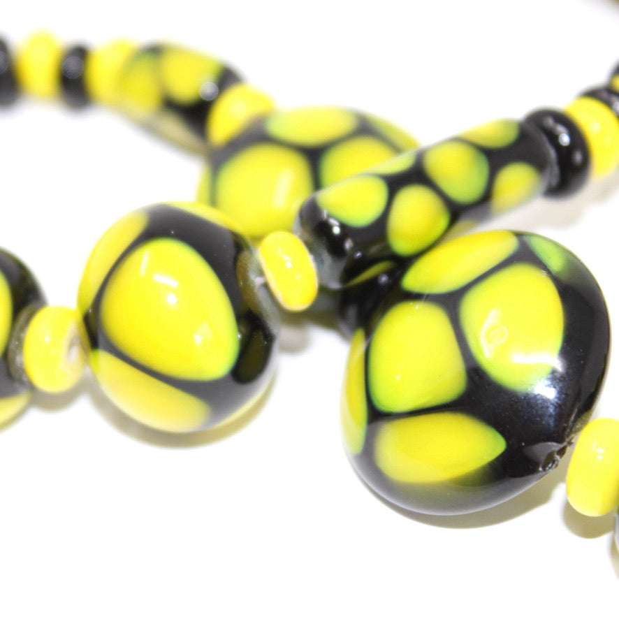 Salamandre Prestige Jaune & Noir - Labelle Ikeya Création Originale - Collier