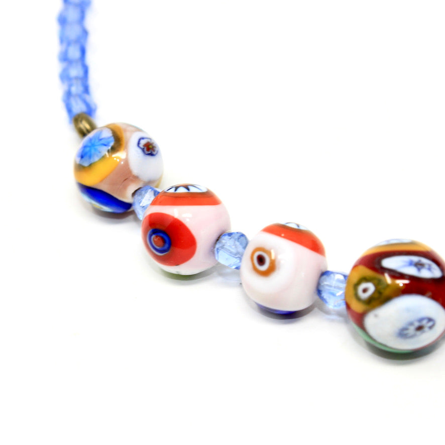 Collier Murines Murano Blue Color - Labelle Ikeya Création Originale - Collier