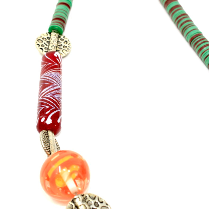 Verde Amor Heishi Murano - Labelle Ikeya Création Originale - Collier