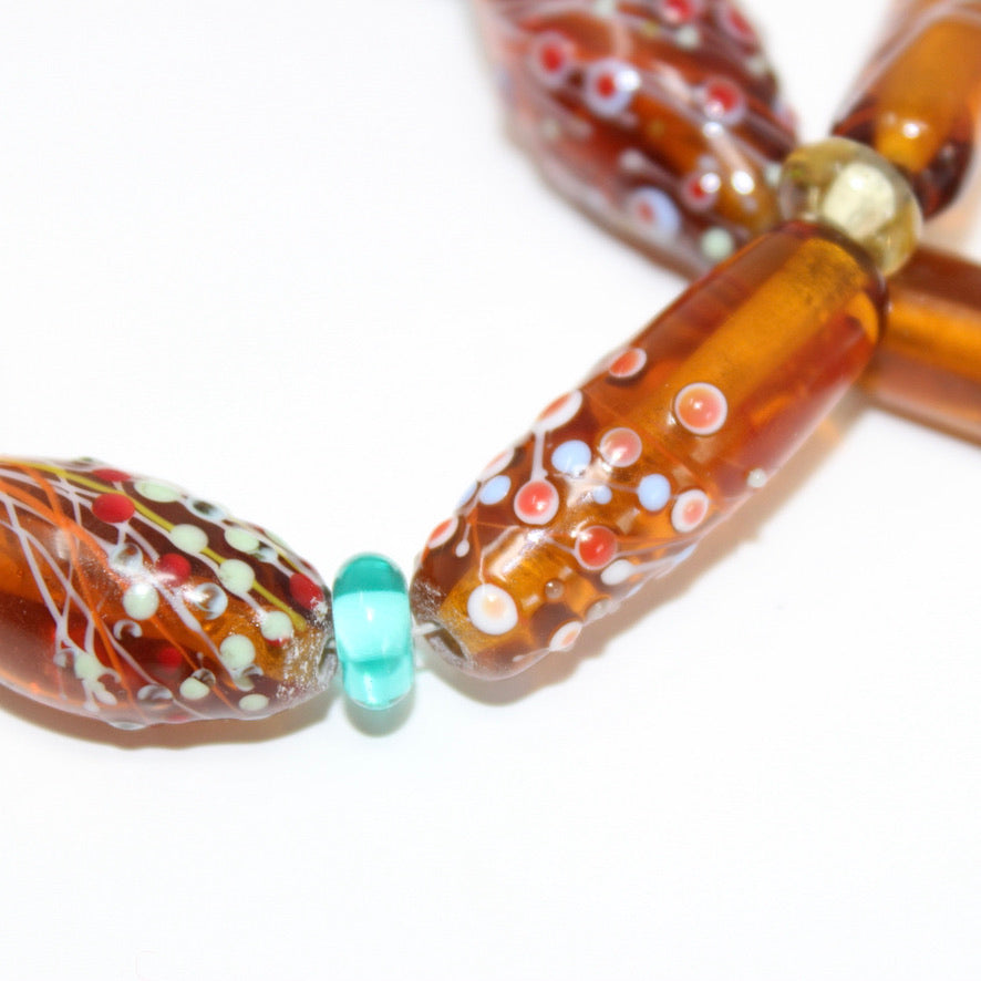 Ambre Fleuri au Miel - Labelle Ikeya Création Originale - Collier