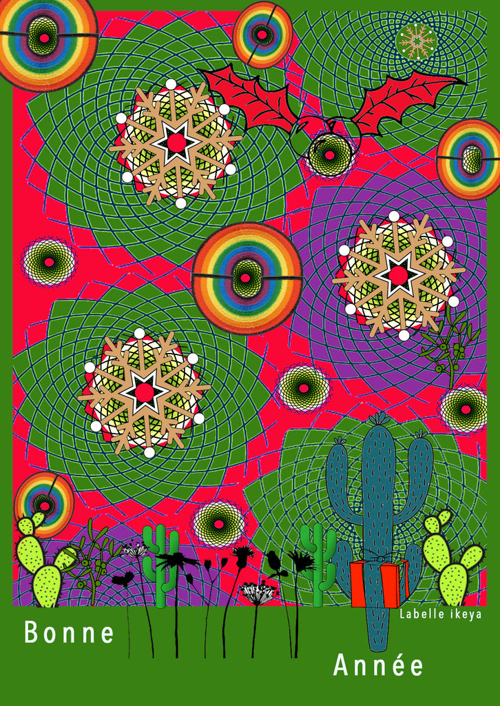Olé Cactus Bonne Année Carte Postale - Labelle Ikeya Création Originale - 
