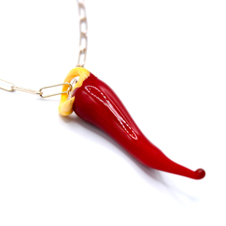 Doux Piment Murano Collier doré à l'or fin - Labelle Ikeya Création Originale - Collier