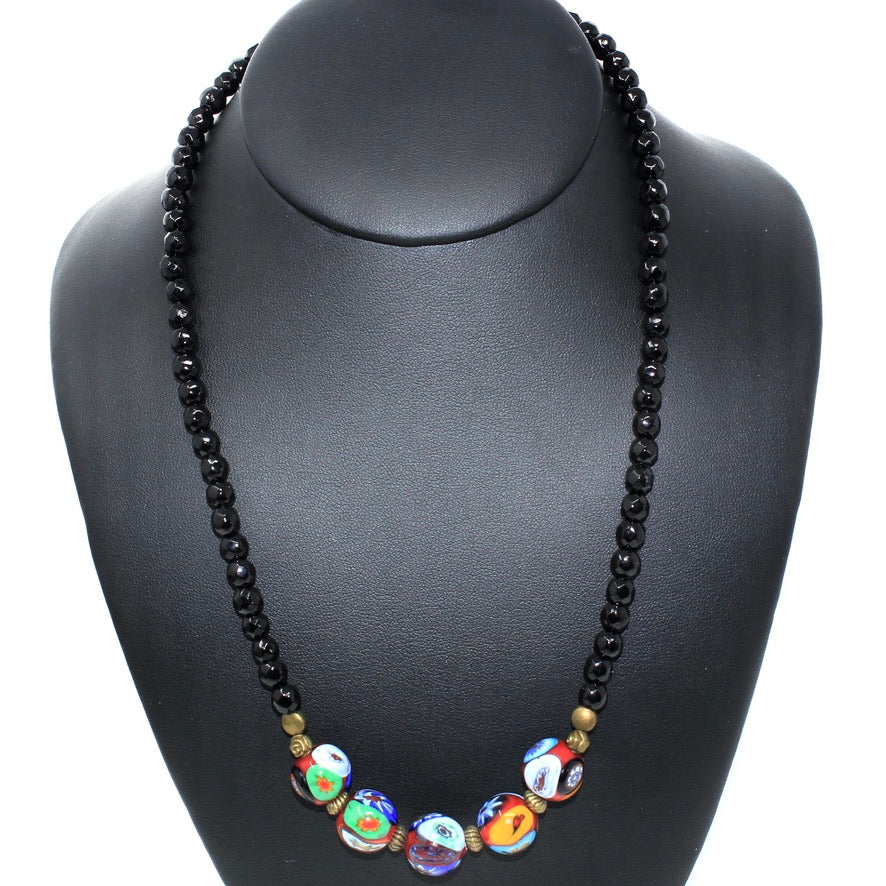 Collier Murines Murano Black Color - Labelle Ikeya Création Originale - Collier