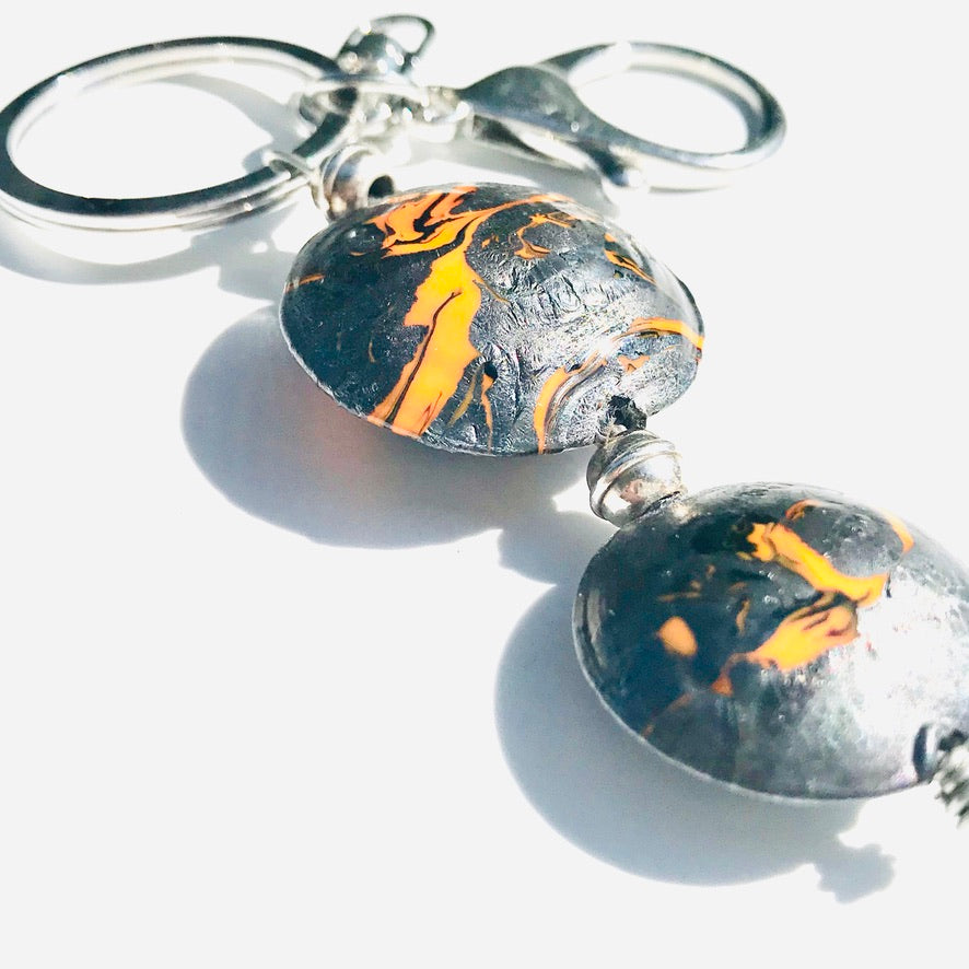 Métalico Duo Murano - Labelle Ikeya Création Originale - Porte Clefs Murano