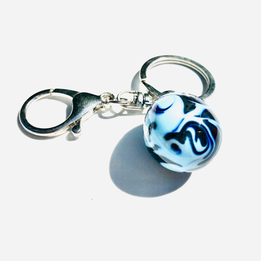 Œuf Alchimie Céleste Murano - Labelle Ikeya Création Originale - Porte Clefs Murano