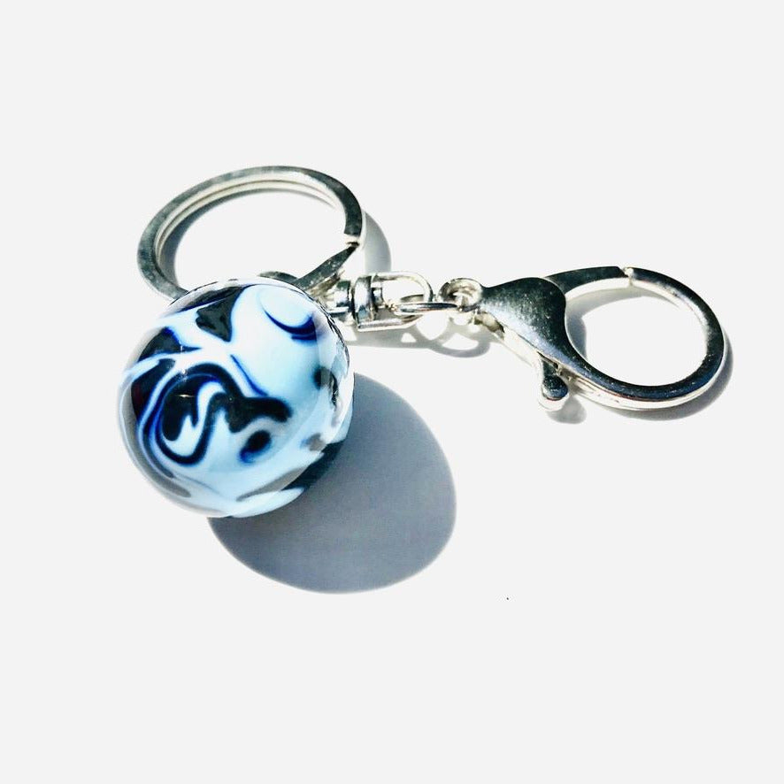 Œuf Alchimie Céleste Murano - Labelle Ikeya Création Originale - Porte Clefs Murano