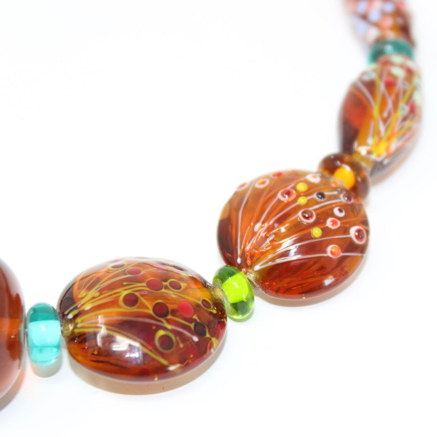 Ambre Fleuri au Miel - Labelle Ikeya Création Originale - Collier