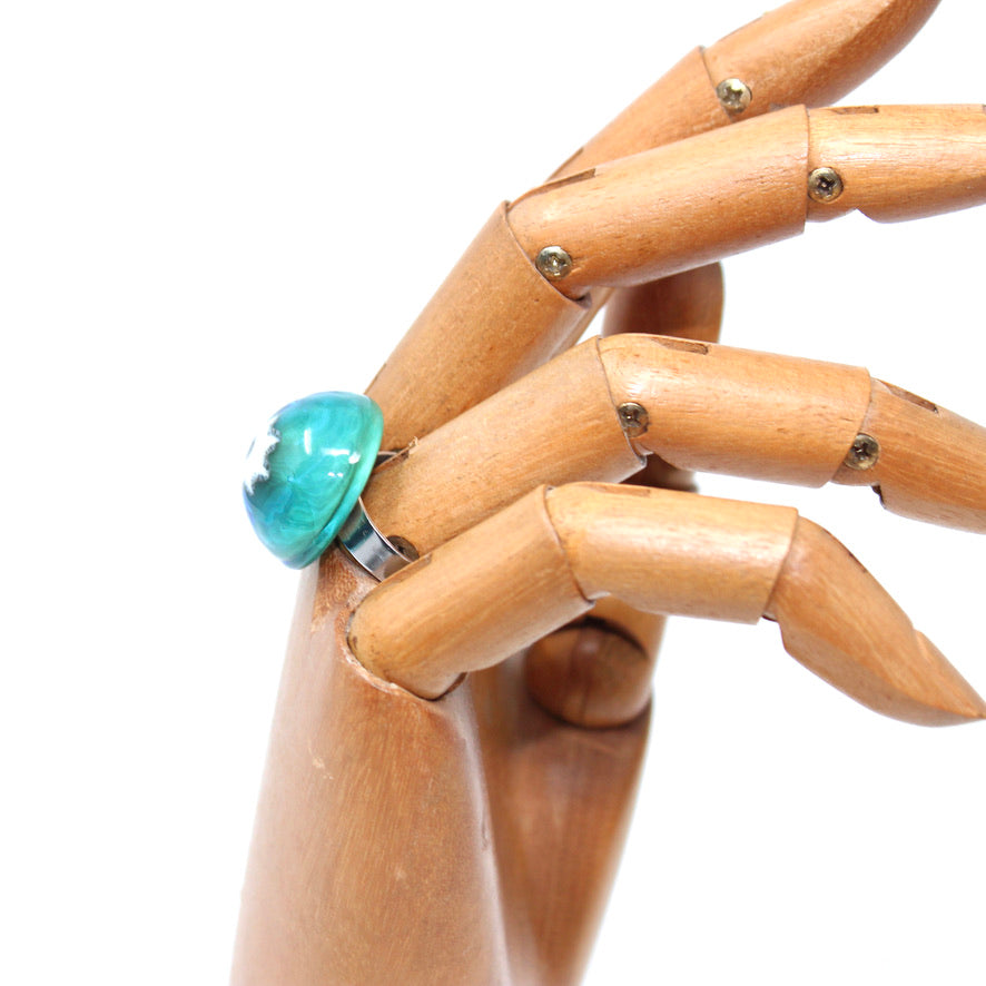 Murano Fleur Marine - Labelle Ikeya Création Originale - bague