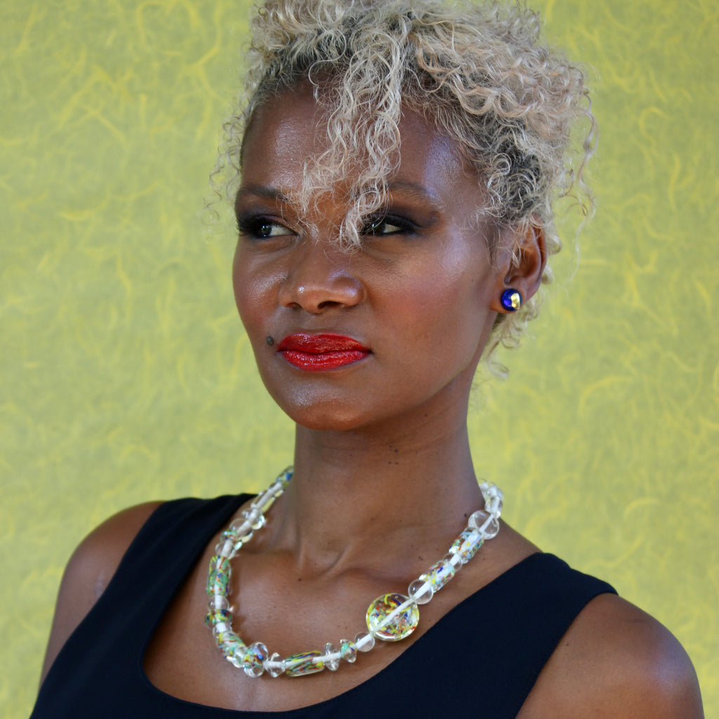 Cristal en Fête Murano Color Prestige - Labelle Ikeya Création Originale - Collier