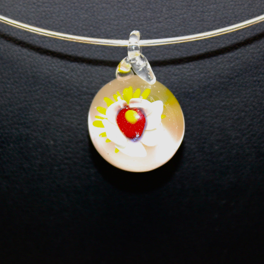 Canna Flower Solo Murano - Labelle Ikeya Création Originale - Ras de cou