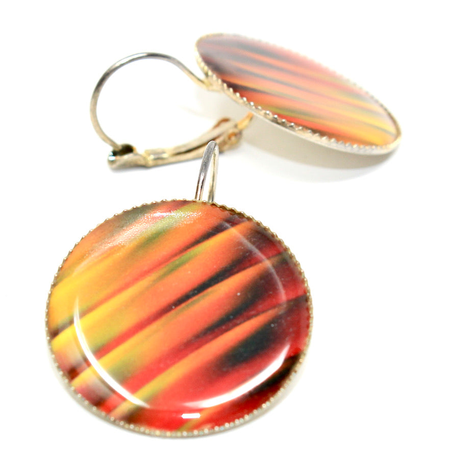 Cible Tout Feu Tout Flamme - Labelle Ikeya Création Originale - Boucles d'oreilles