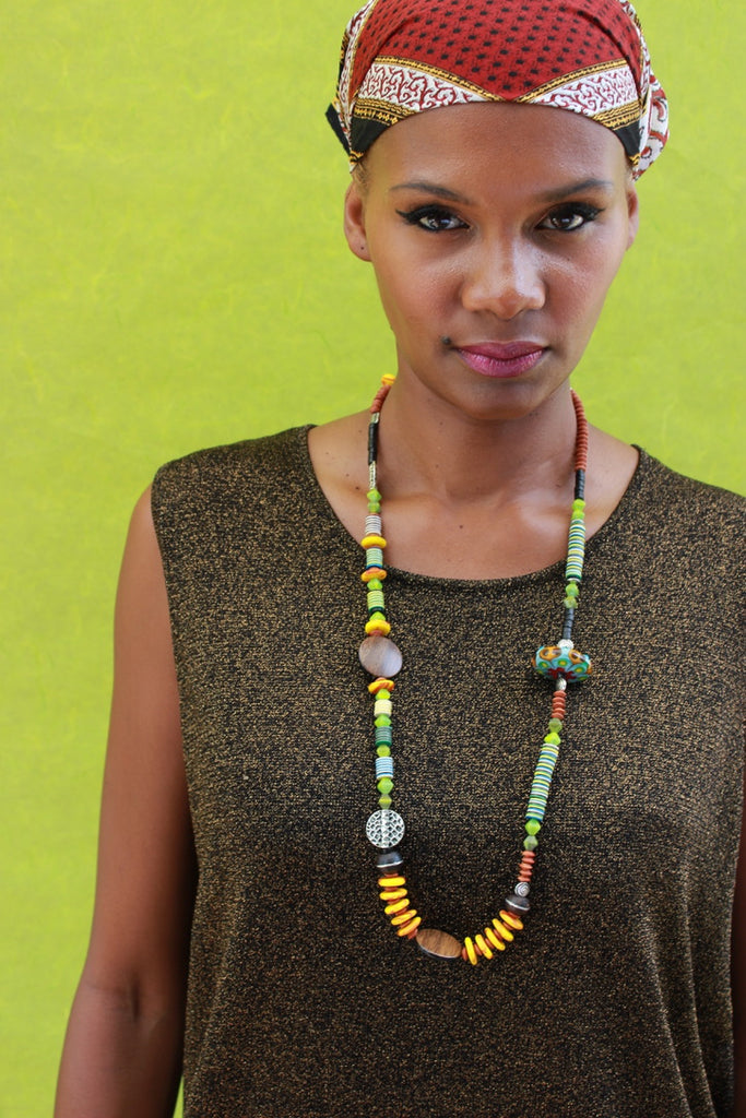 Ethnic Zamba Sautoir Murano Heishi - Labelle Ikeya Création Originale - Collier