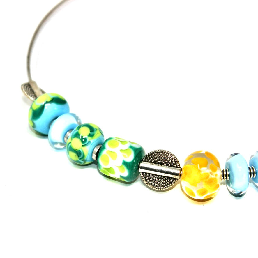 Oeil de Paon Murano - Labelle Ikeya Création Originale - Ras de cou