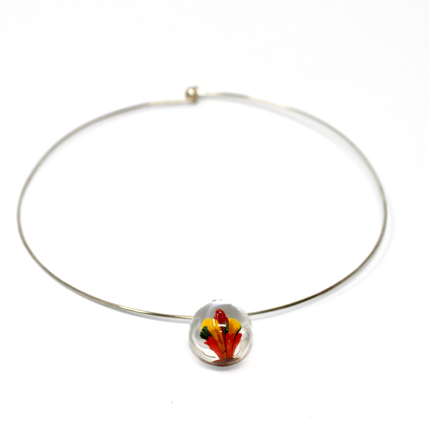 Grandiflora Flower Murano - Labelle Ikeya Création Originale - Ras de cou