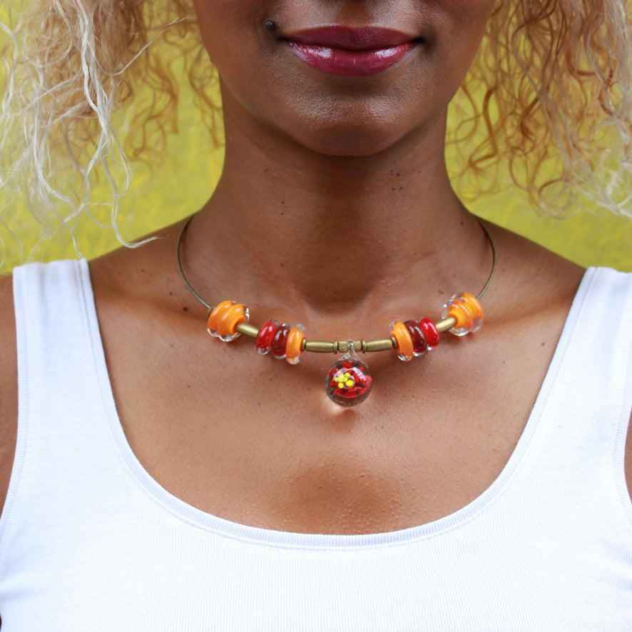 La Bignone en Murano - Labelle Ikeya Création Originale - Ras de cou