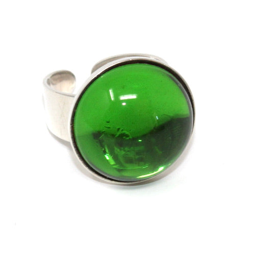 Bague Cristal de Bohème Vert Transparent - Labelle Ikeya Création Originale - Parure