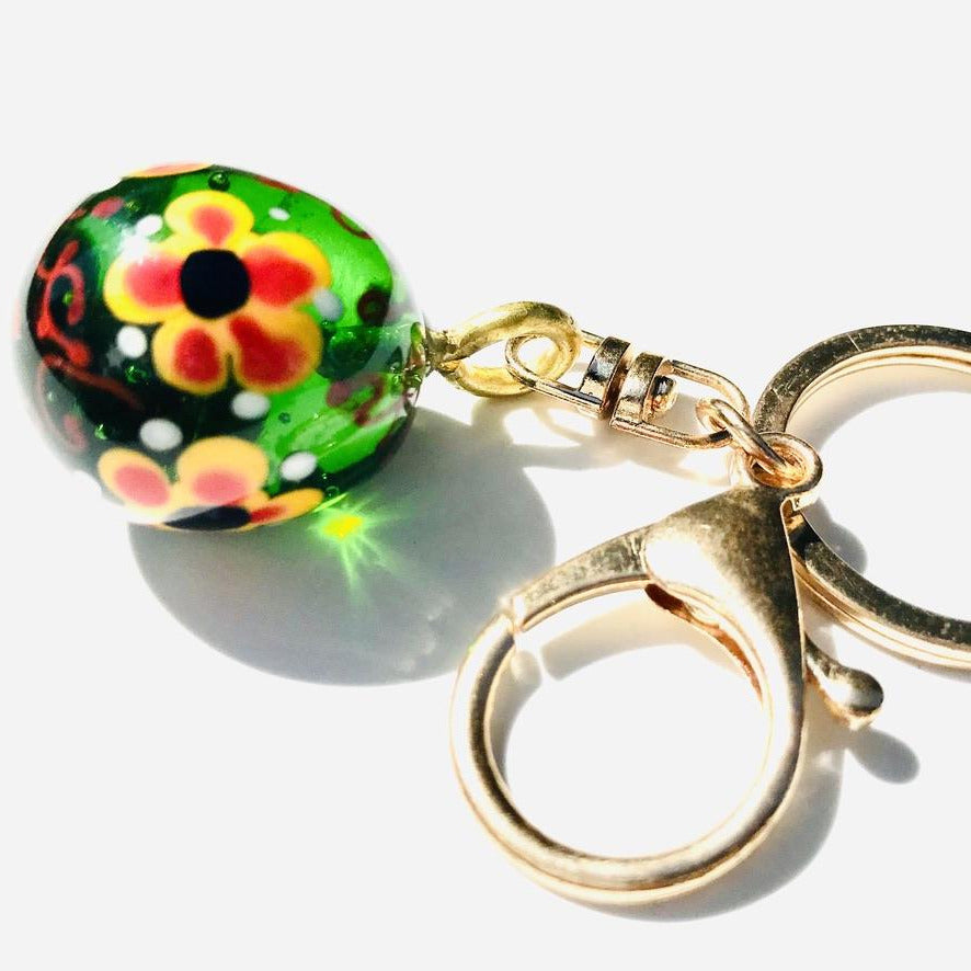 Œuf Senteur des Fleurs Murano - Labelle Ikeya Création Originale - Porte Clefs Murano