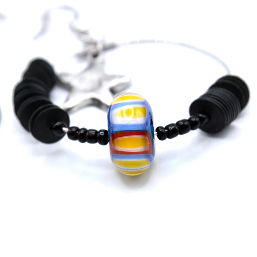 Créoles Heishis Samba Murano - Labelle Ikeya Création Originale - Boucles d'oreilles