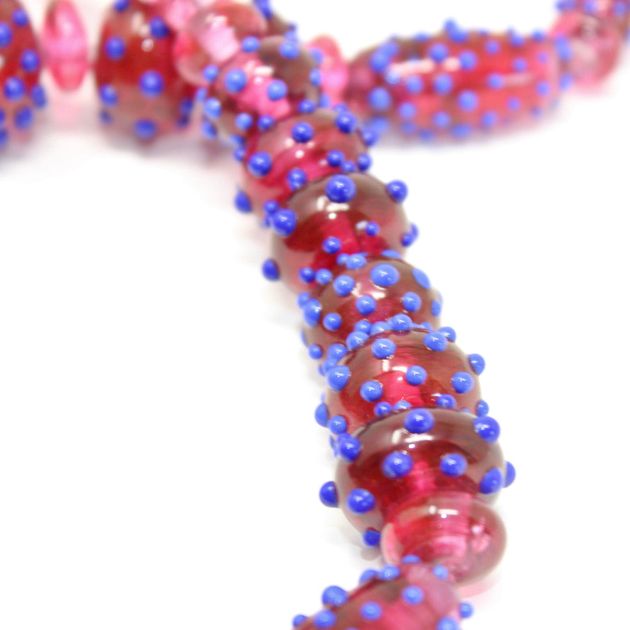 Framboise Céleste Collier Prestige Murano - Labelle Ikeya Création Originale - Collier