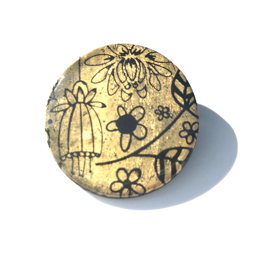 Bourgeons Dorés Broche - Labelle Ikeya Création Originale - Broches