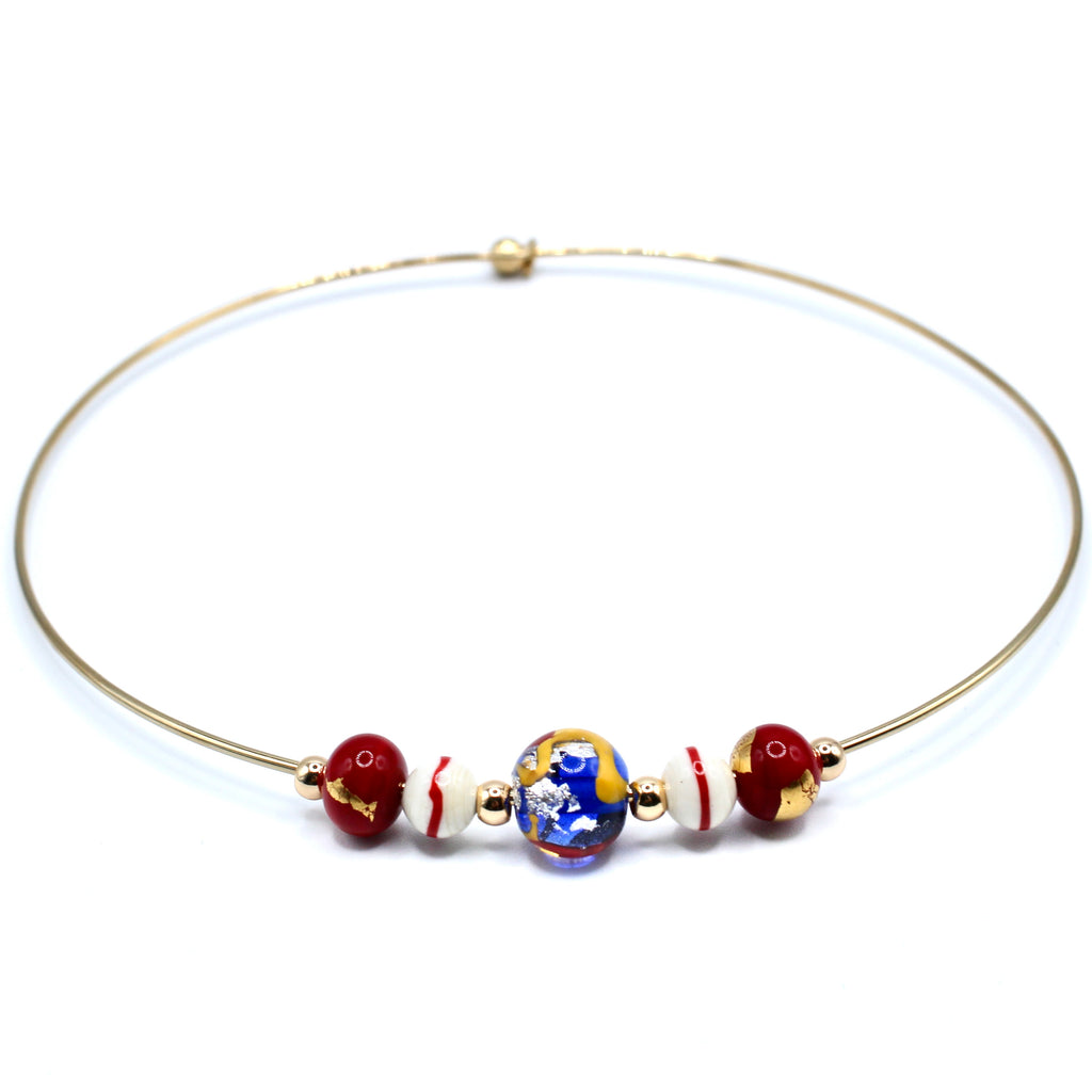 Cassiopeia Oro Ras de cou Murano doré à l'or fin - Labelle Ikeya Création Originale - Ras de cou