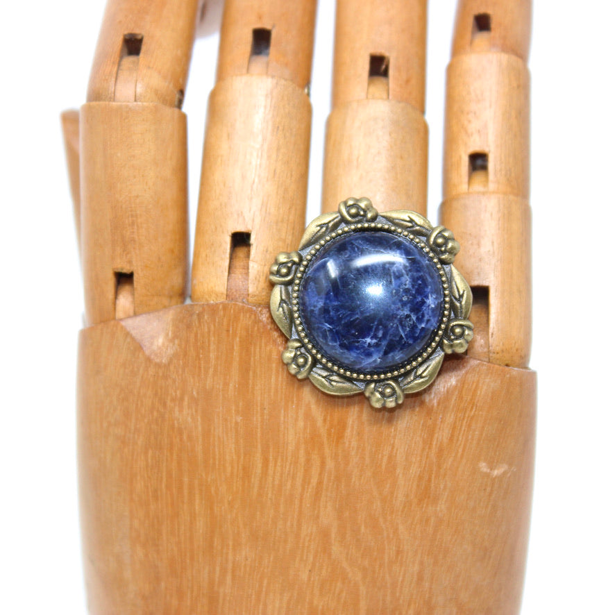 Bague Minérale Sodalite - Labelle Ikeya Création Originale - Bague