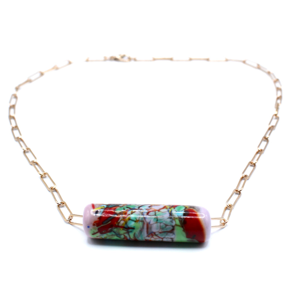 Roula UP Murano Ras de cou doré à l'or fin - Labelle Ikeya Création Originale - Collier