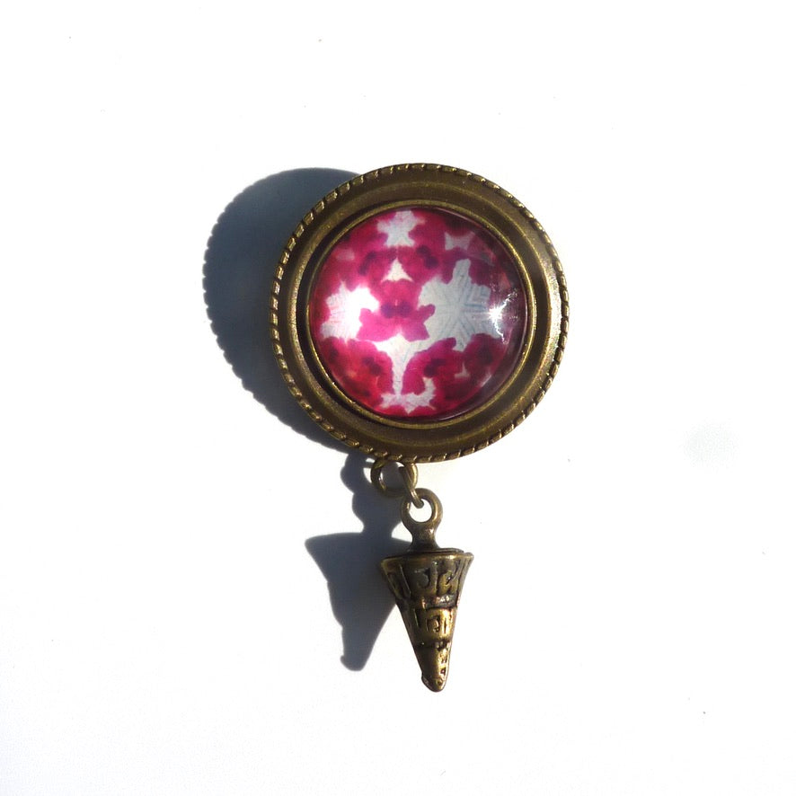 Œillade Fleurie Rose - Labelle Ikeya Création Originale - Broches